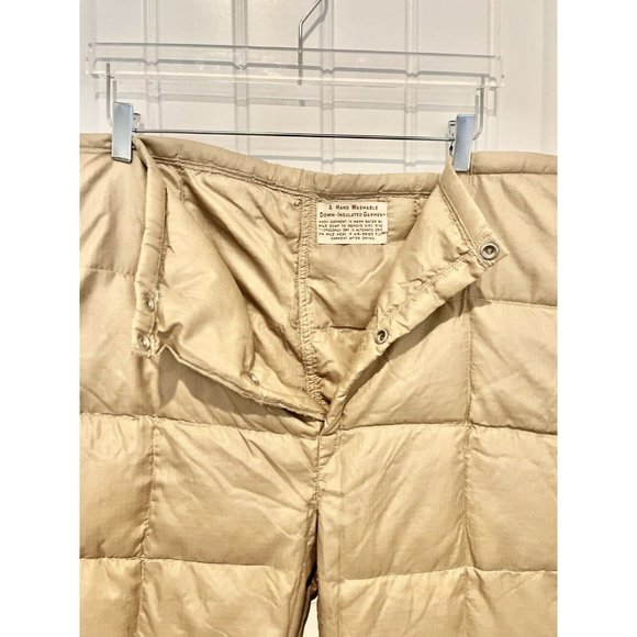 Vtg 50’/60’s Mens Tan Goose Down Quilted Snow Hunting Pant Sz M/L Ribbed Cuff - Picture 7 of 7
